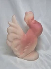 Fenton For HCA Satin Pink Rosalene Art Glass Chicken Rooster Figurine LE 6 In.