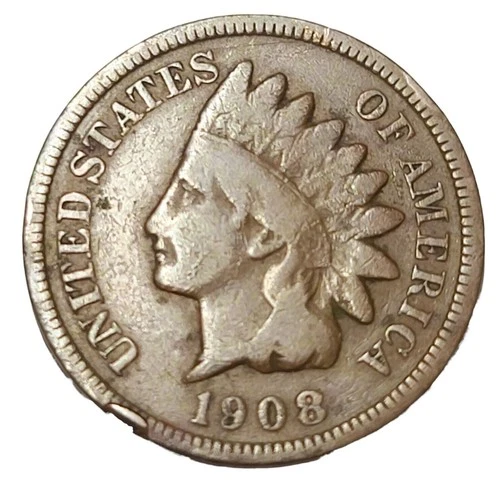 1908-S 1C Indian Head Cent - VG Details "Semi-Key Date"