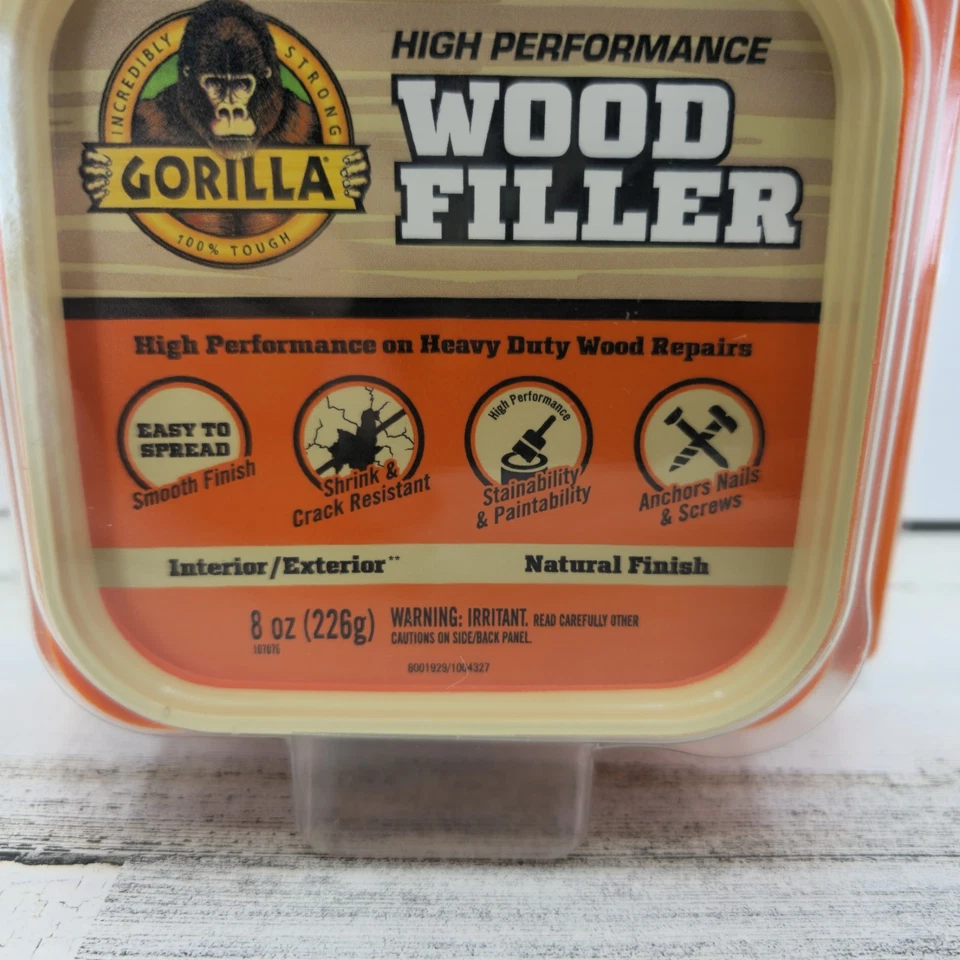 2 Pack Gorilla All Purpose Wood Filler Wood Repair Kit Putty Knife Sanding Block - Image 3 of 4