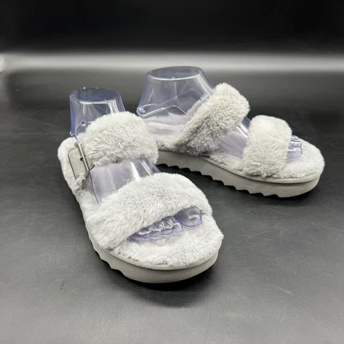 Sandali ciabatte Koolaburra By Ugg donna 7 pellicce slide grigio tortora selvatica