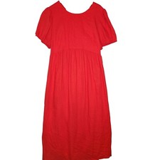 NWT Scoop Woman's Linen blend Red Midi Dress Size XL (16-18) Open Back