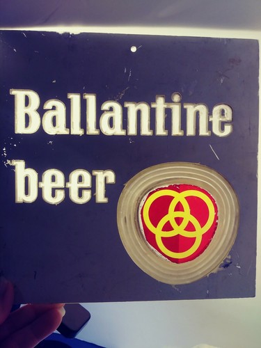 Ballantine Beer Advertisement Front Of Sign 9"x9" FRASIER FANDOM Martin Crane - 第 1/11 張圖片