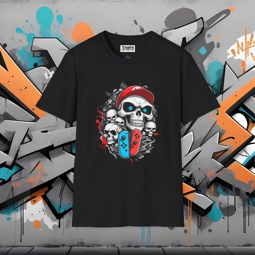 T-Shirt Skull & Gaming Console - Maglietta Grafica Giocatore Unisex - Switch - Foto 20 di 91