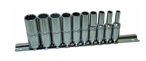 "SteckschlüSsel Stecknuss 1/4\" Vielzahn NüSse 12-Kant 10Tlg Satz Nuss Set 4-13Mm"-image