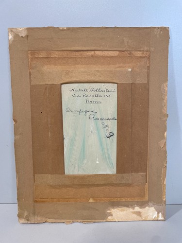 QUADRO DIPINTO OLIO TAVOLA "Natale Pollastrini" PAESAGGIO ROMA torre ponte fiume - 第 6/6 張圖片