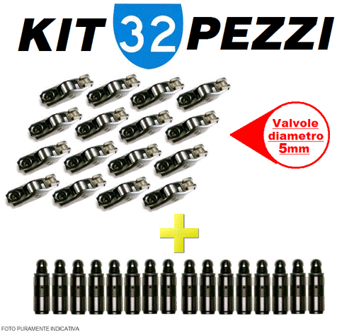 KIT 16 MARTELLETTI + 16 PUNTERIE IDRAULICHE ALFA 147 156 159 BRERA GIULIETTA GT