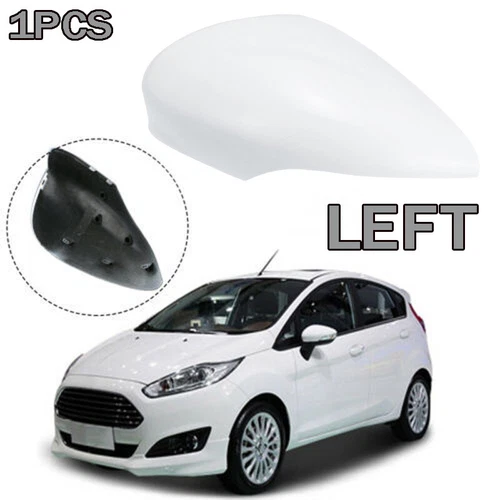 Left Driver Side Wing Mirror Cover Cap Trim White For Ford Fiesta MK7 2008-2017