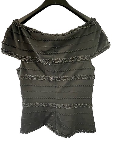 JS Collections Size 8 Evening Wear Top/Date Night/Girls Night/black Sparkly - Picture 7 of 10