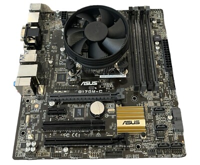 ASUS Q170M-C LGA1151 DDR4 Micro-ATX Mainboard mit I/O Shield KOSTENLOSER KÜHLKÖRPER...