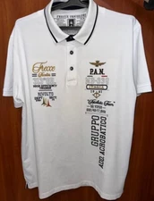 Polo shirt Aeronautica Militare XXL Frecce Tricolori Men's white patches T-shirt