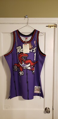 Maillot authentique Mitchell & Ness Hardwood Classics 1999-00 autographié par Tracy McGrady des Toronto Raptors