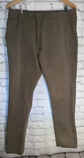 Mens 3 Pkt Chino Jogger Pants Elastic Drawstring Waist Gray Large Copper & Oak