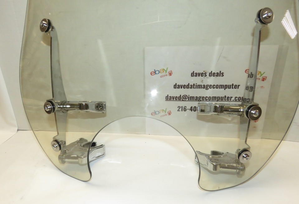 REAL Harley Quick Detach Clear Windshield 19.5" eBay