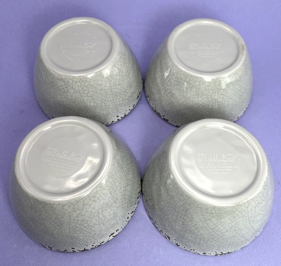 4 tigelas de mergulho rústicas cinza marrom craquelado melamina 4,5" Il Mulino Nova York - Imagem 3 de 4
