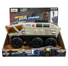 Space Explorer 6x6 Rover w/Spaceman Figurine, Gray 9" Scale Diecast Model Car