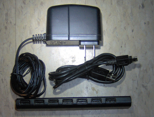 Used USB 2.0 Ultra Slim Powered Hub + Adapter 7 port Mobile small BELKIN F4U041 - Picture 14 of 16