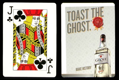 1 x Spielkarte Jim Beam Jacob's Ghost White Whiskey - Jack of Clubs ZY 02