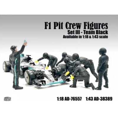 American Diorama 76557 Pit Crew Set III Team schwarz F1 Mechaniker 1:18 limitier
