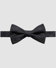  50 Ryan Seacrest Mens Black Adjustable Plaid Silk Pre Tied Bow Tie