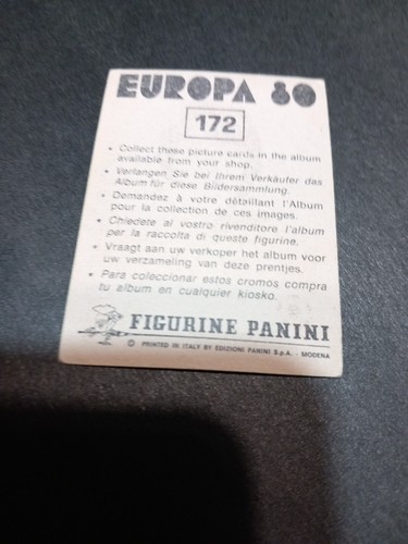 Figurina Panini Europa 80 Van Der Elst - Foto 2 di 2