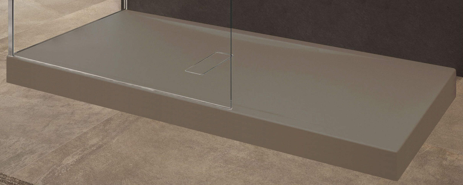 Novellini Custom Piatto Doccia 180x90 H12 cm Terra Liscio Acrilico Piedi Scarico