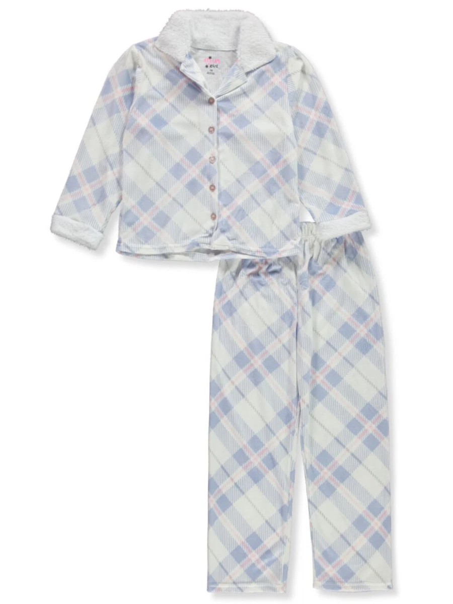 Delia s Girl Girls 2 Piece Sherpa Classic Coat Style Pajamas Set