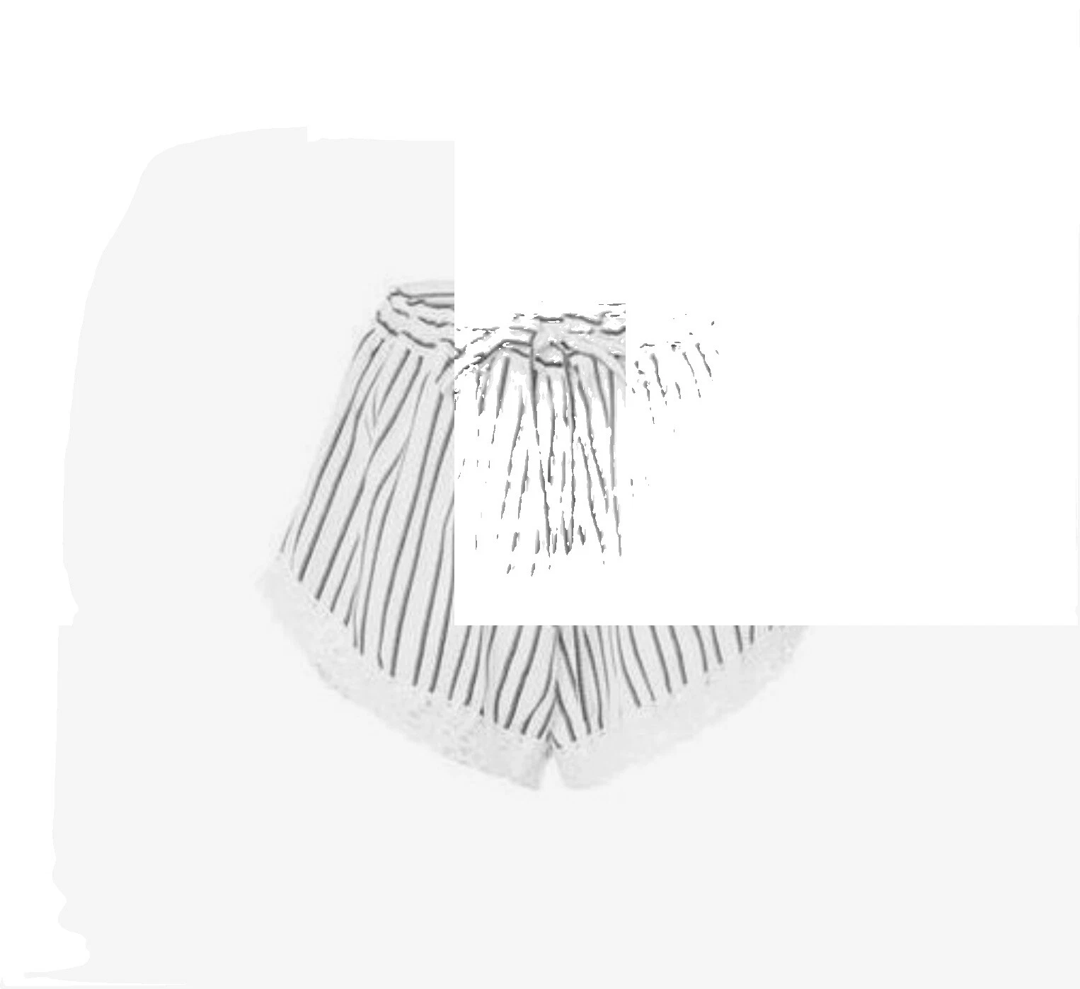 Shorts de Seda listrado tamanho normal para mulheres