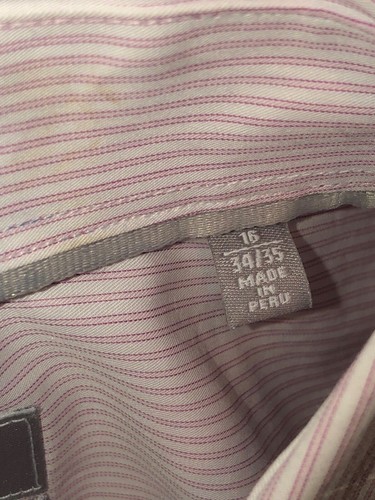 Hickey Freeman Men’s Contemporary Dress Shirt 16 34/35 Pink Pima Cotton NWT $155 - Picture 5 of 12