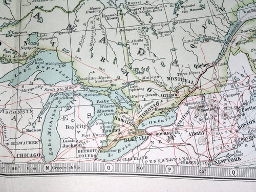 1897 ANTIQUE DATED MAP OF DOMINION OF CANADA ONTARIO QUEBEC NEWFOUNDLAND ALBERTA - Picture 7 of 14