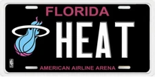 Florida Miami Heat Custom Flat Aluminum Vanity License Plate TAG Your TEXT NAME