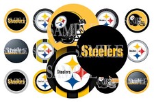 Pittsburgh Steelers Pre-Cut 1 Inch Bottle Cap Images (3 Options)