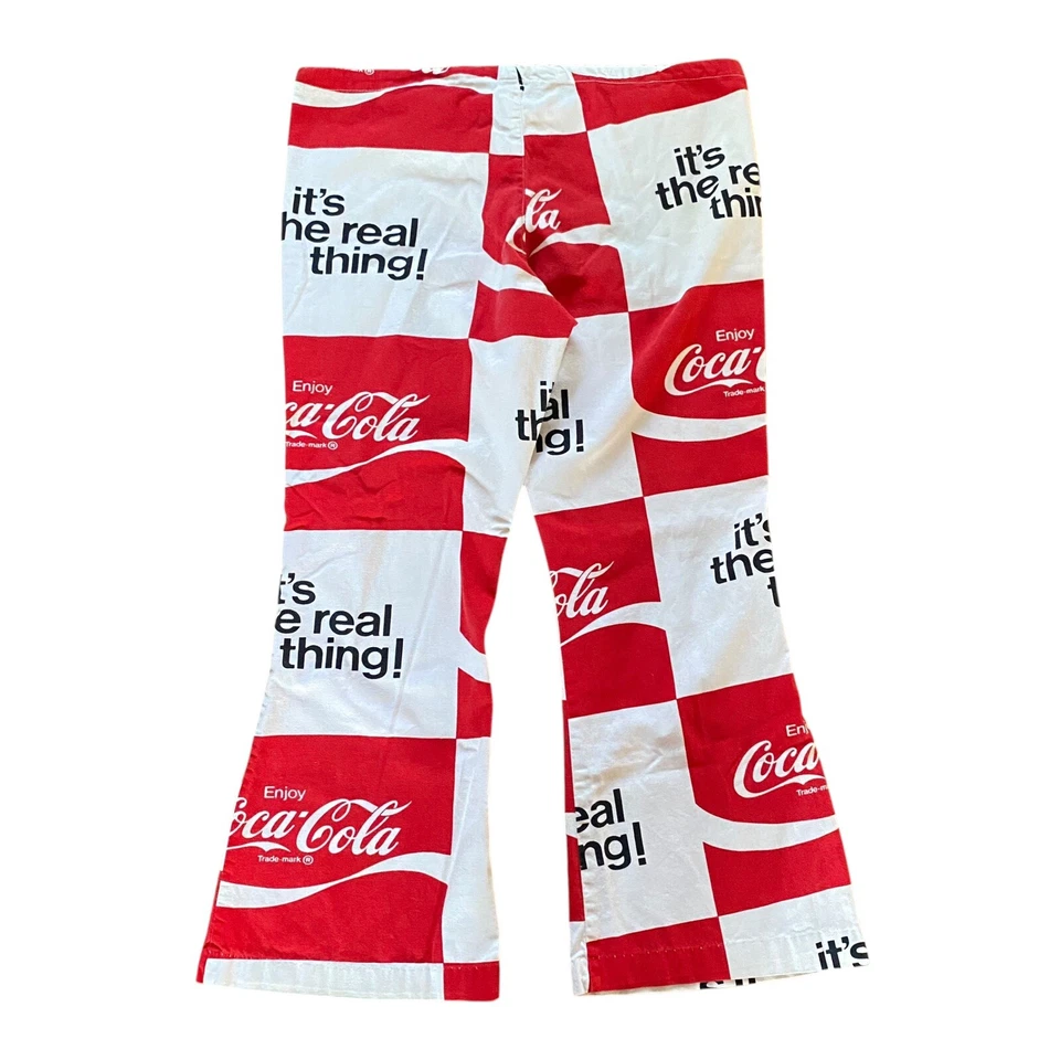 Pantalones de playa con cordón inferior Coca-Cola Bell de colección de los años 70 y sombrero a juego Foto 3 de 4