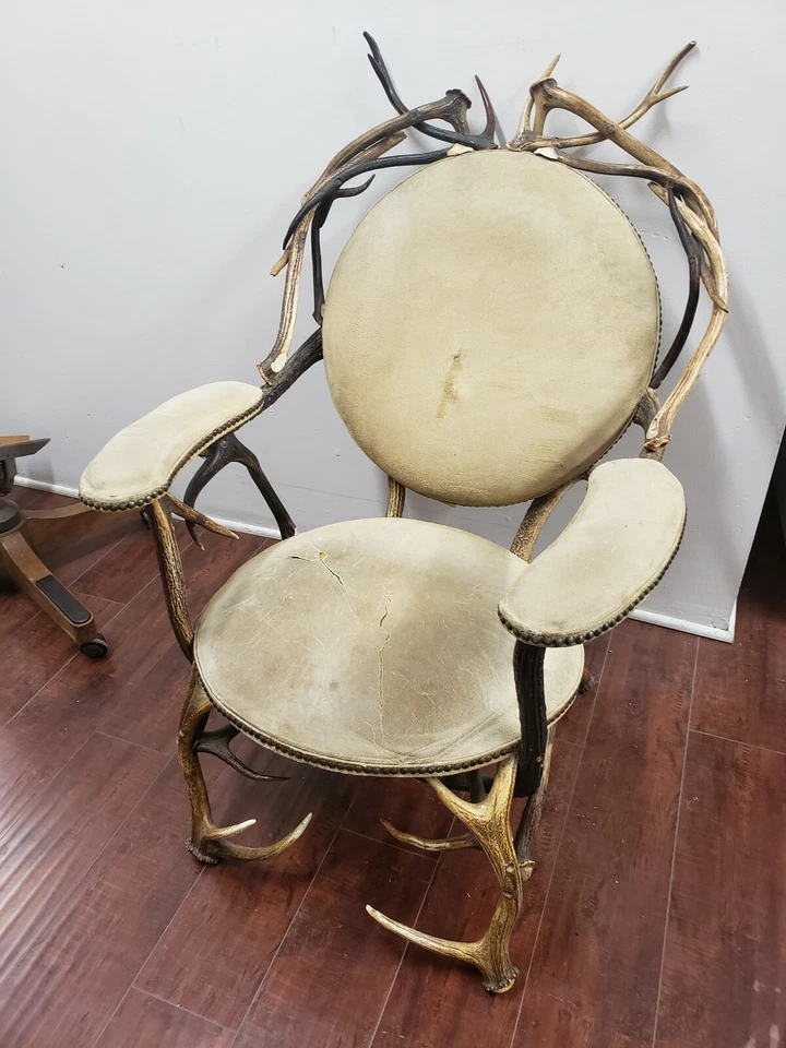 SILLA DE ASTA ANTIGUA SIGLO XIX RARA Foto 3 de 3