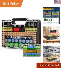 Versatile Battery Storage Organizer - Holds Multiple Sizes and Includes Tester