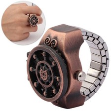 (Roségold) Vintage Ausgehöhlte Herren-Fingeruhr Mit Quarzwerk Dehnbarem