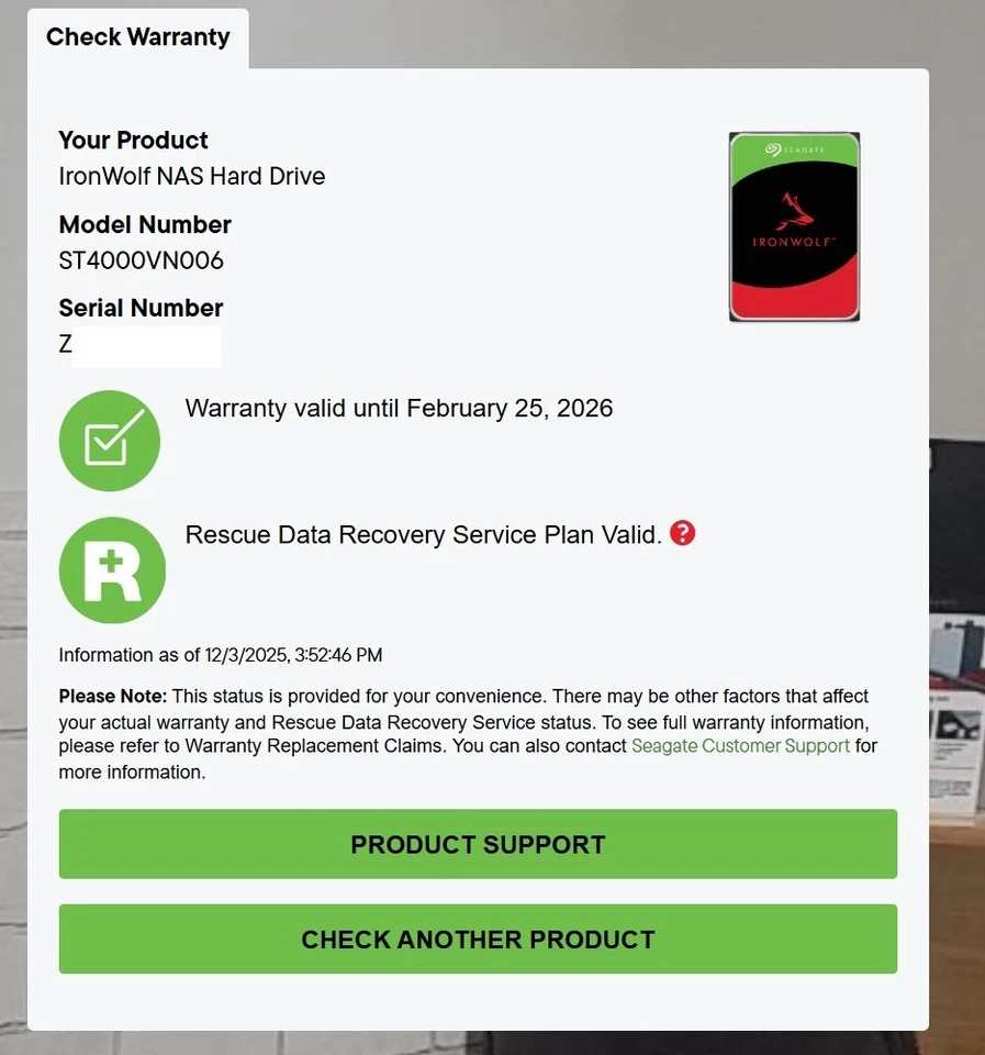 Seagate IronWolf 4TB Hard Drive - ST4000VN006 (Manufacturer Certified & Sealed) - Image 4 of 4