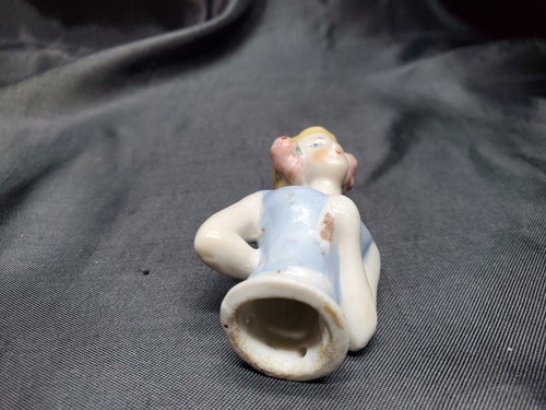 A2 3" Antique vintage Porcelain half doll German handpainted - Picture 7 of 9