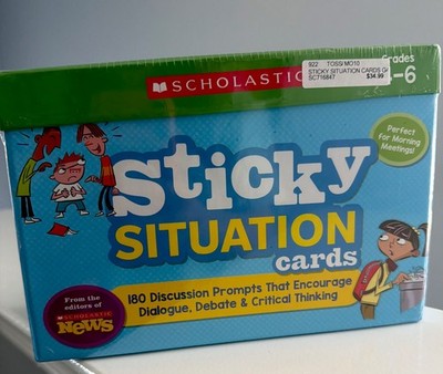 Scholastic News Sticky Situation Cards: Grades 4-6 : 180 Discussion Prompts  
