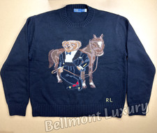 POLO RALPH LAUREN Polo Bear Equestrian Knit Sweater Navy Men's L NWT