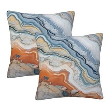 Blue and Gold Pillow Covers 18x18 Set of 2 Modern 18" x 18" Pack of 1 Marble