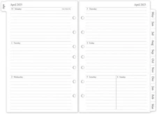 2025-2026 Weekly & Monthly Planner Refill, 7-Disc, A5(5.5 x 8.5"), white 