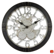 16" Gear Wall Clock by Westclox, Quartz, Industrial Black Frame