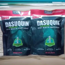 2 DASUQUIN JOINT HEALTH SUPPLEMENT SENIOR SMALL DOGS UNDER 60LB 84 X2 168 CHEWS!