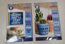 Lot Of 2 ArtSkills Phrase & Border Stencils Crafters Closet
