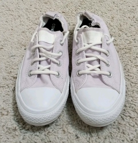 Converse All Star Women's Size 9.5 Lilac Canvas Low Top Elastic Back Shoes - Picture 2 of 8