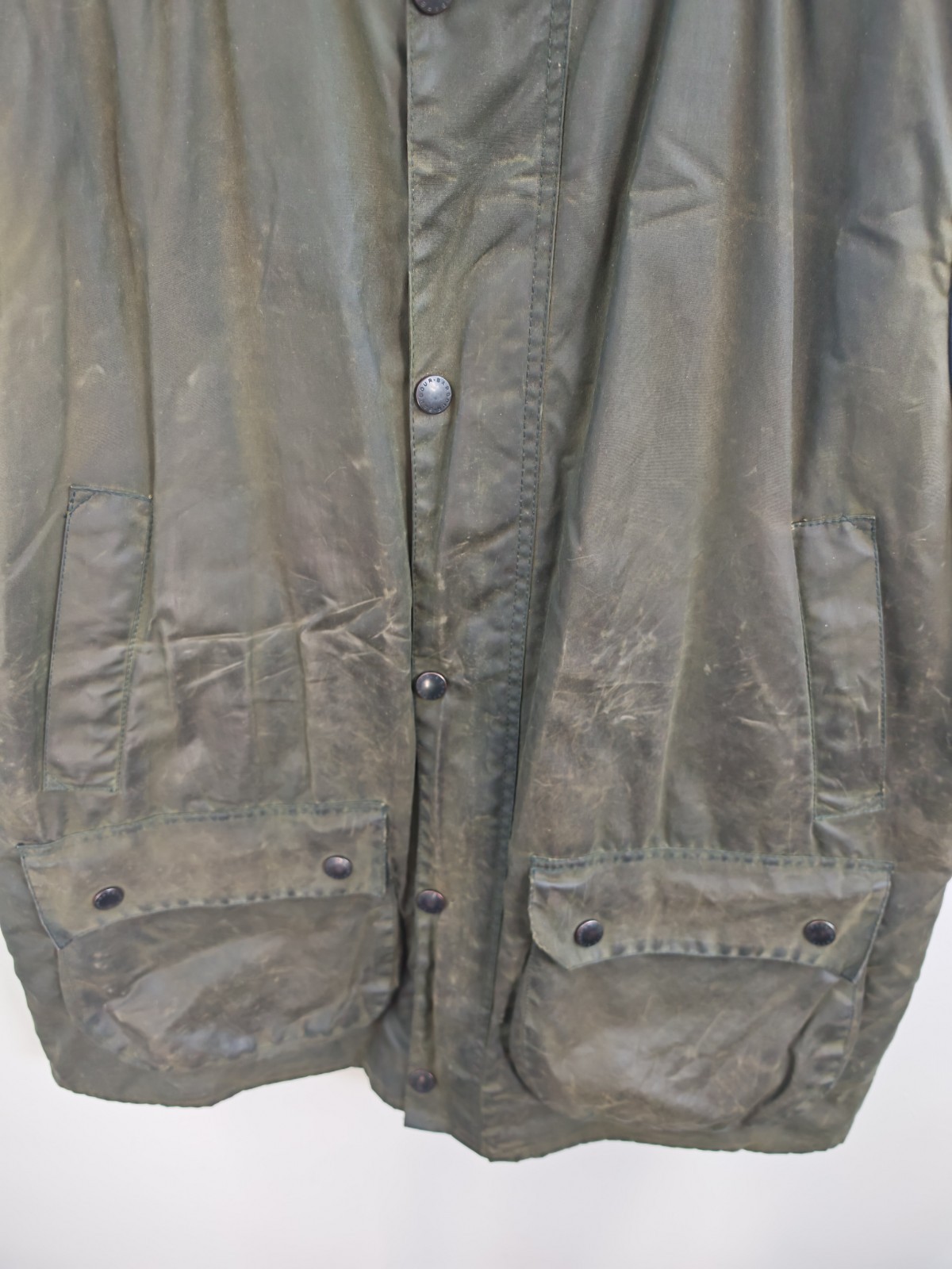 Vintage 1994 Men's Barbour Westmorland Waxed Cotton Gilet Olive Extra Large image 10