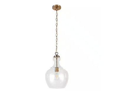 Meyer&Cross Verona 1-Light Brass Pendant with Clear Glass Shade