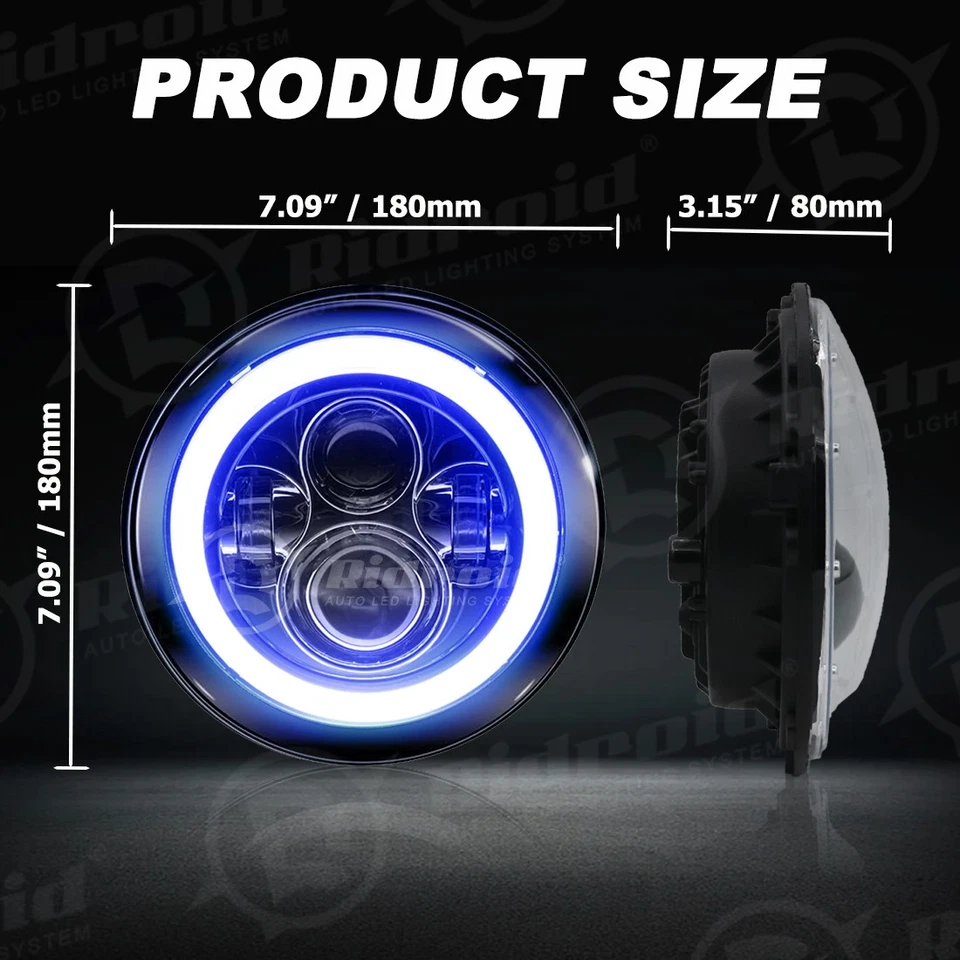 Para Jeep Wrangler JK 2007-2018 7" Proyector Faro LED + Luces Antiniebla LED Combo Foto 2 de 4