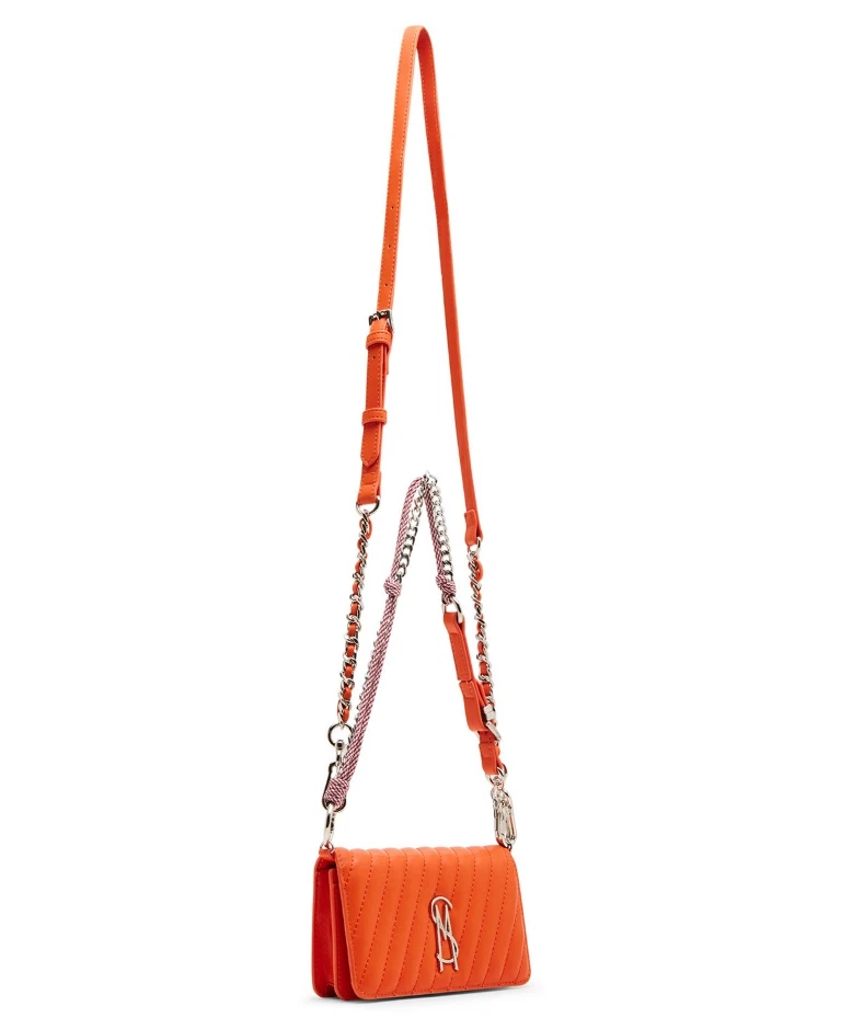 Bolso Bandolera Steve Madden Paulie Acolchado Naranja Plata Foto 2 de 4