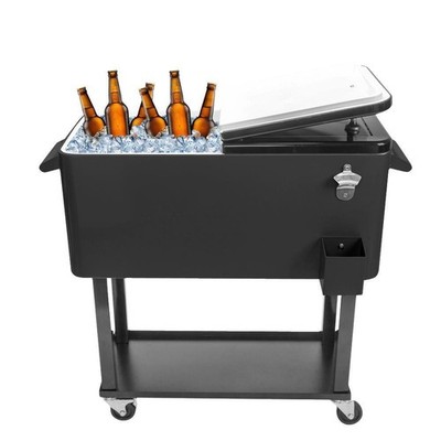 Rolling Warm 80 QT Cooler Food Cart Ice Chest Party Outdoor Wedding with Wheels